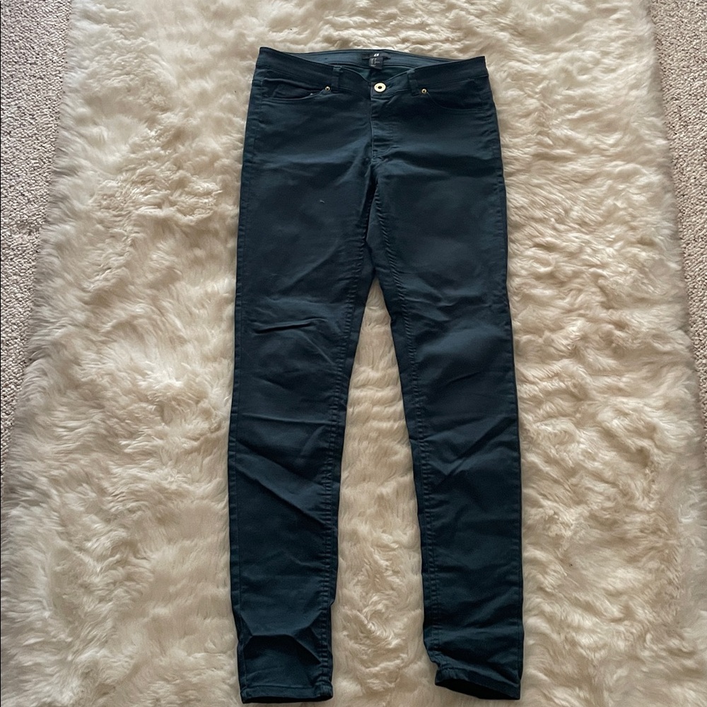 H&M Pants Dark Green Forest skinny jeans  size 8 38